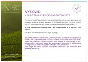 Latest progress! Sanyuan Group’s greenhouse gas emission reduction targets have been certified by SBTi插图